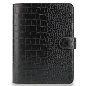 NOTIQ MASQ Black Croco Luxe Vegan Ringless Agenda Cover